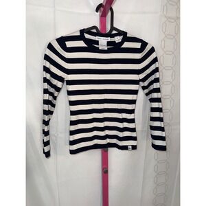 NIK & NIK striped long sleeve knit top girls size 8 128 navy white